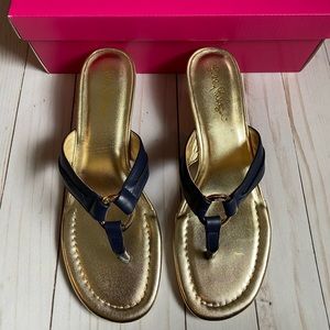 Lilly Pulitzer McKim Wedge True Navy Size 9 Brand New